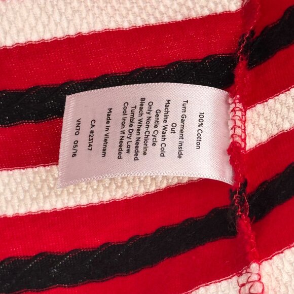 Talbots Womens Red White Striped V-Neck Long Sleeve Top size 3X Cotton - Picture 3 of 10